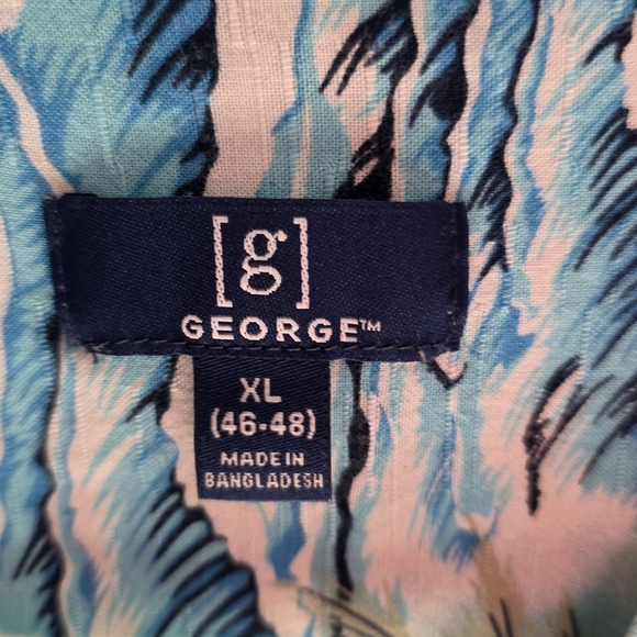 George Blue and Orange Hawaiian Shirt - Picture 2 of 4